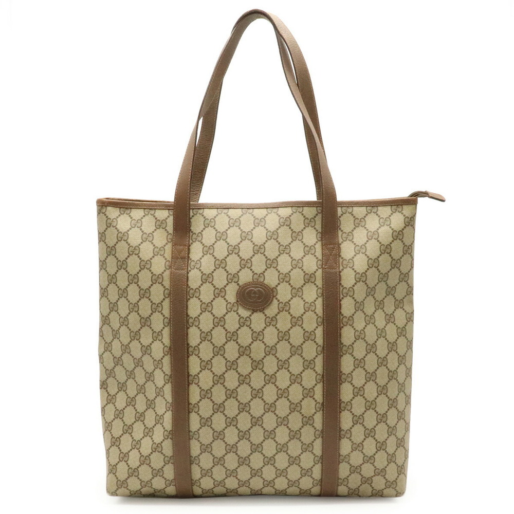 Gucci Gucci Tote Bag Large Shoulder Leather Khaki Beige Brown